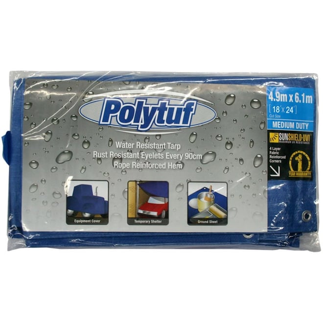 Medium Duty Blue Poly Tarp - 5.5m x 7.3m