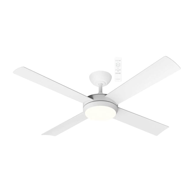Quantum DC 1220mm DC Ceiling Fan With Remote Control + LED Light Matt White