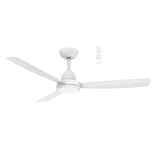Zorro DC 1220mm DC Ceiling Fan With Remote Control + LED Light Matt White
