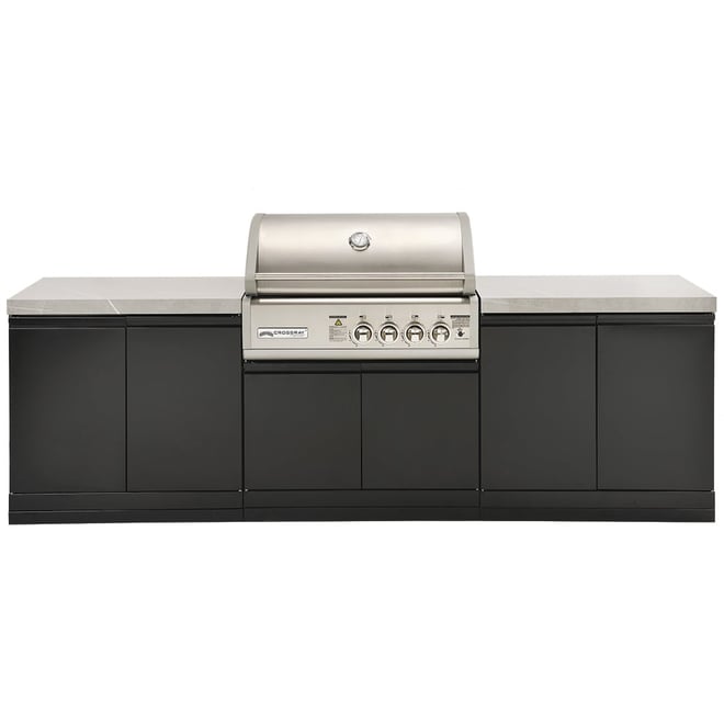 CROSSRAY 4 Burner Gas Outdoor Kitchen With Double Cabinets