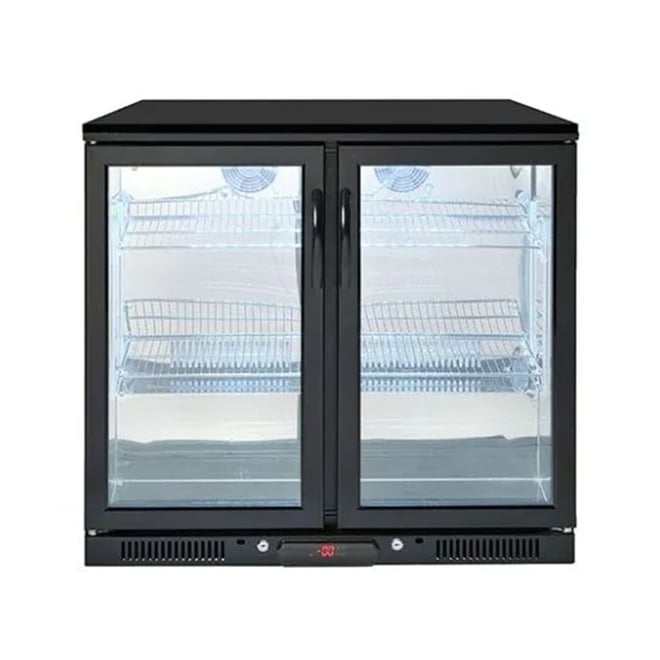 CROSSRAY Double Door Black 208L Fridge