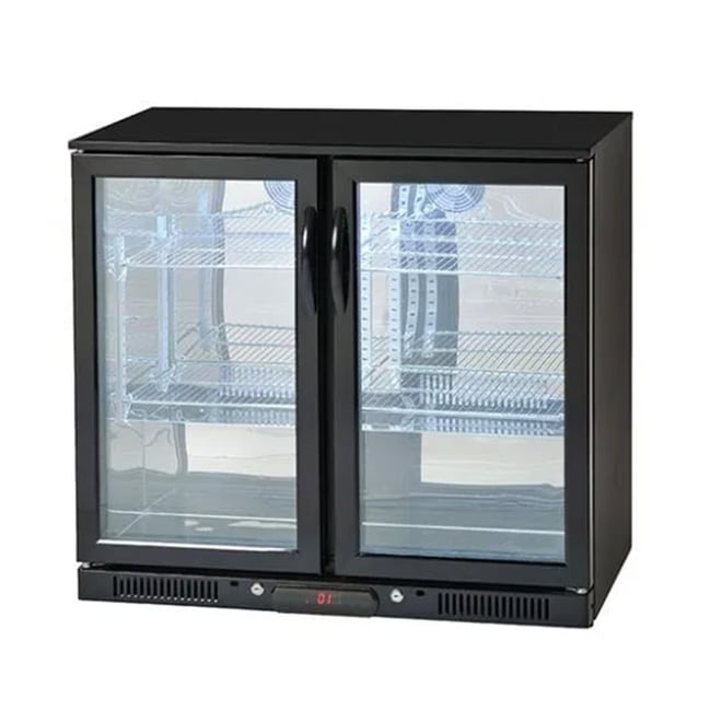 CROSSRAY Double Door Black 208L Fridge