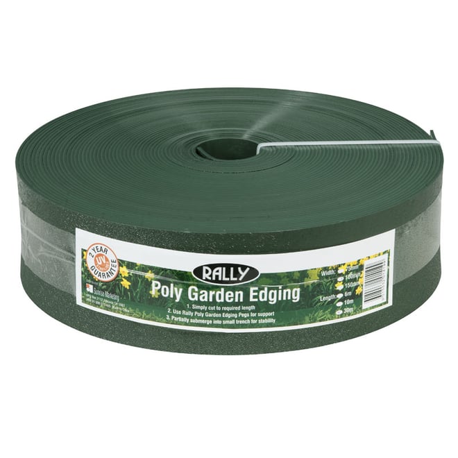 Rally 100mm x 30m Green Poly Garden Edging