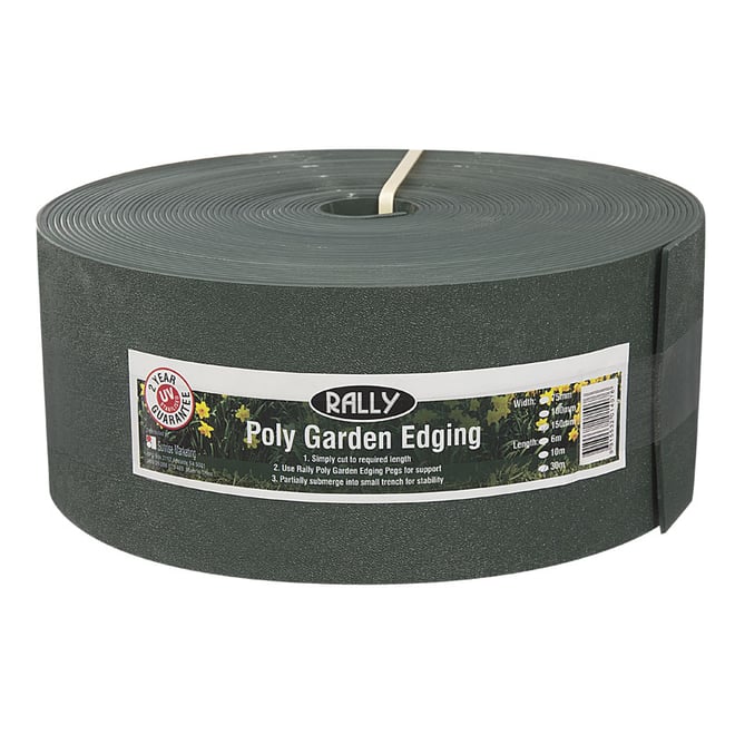 Rally 150mm x 30m Green Poly Garden Edging