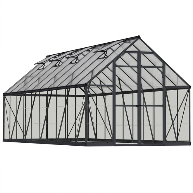 Maze 8 x 20 Balance Greenhouse - Grey Frame