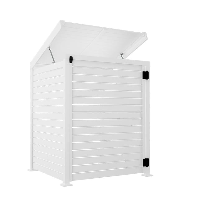 Slat Pool Pump Cover 1000 x 1204 x 916mm White Single Door With Lid