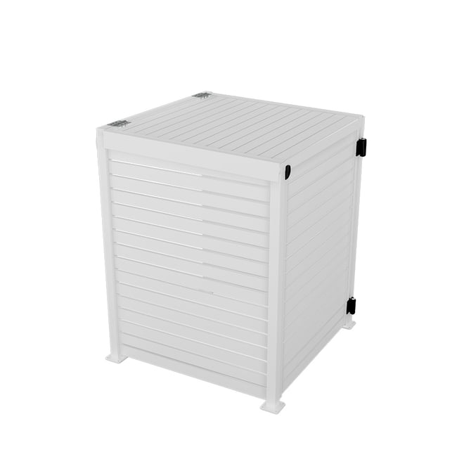 Slat Pool Pump Cover 1000 x 1204 x 916mm White Single Door With Lid