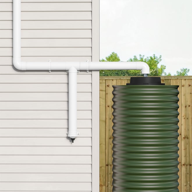 First Flush Downpipe Diverter with Basic Tee 90mm