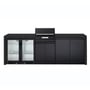 CROSSRAY eXtreme Electric Black Outdoor Kitchen With Double Cabinets And Double Door Fridge