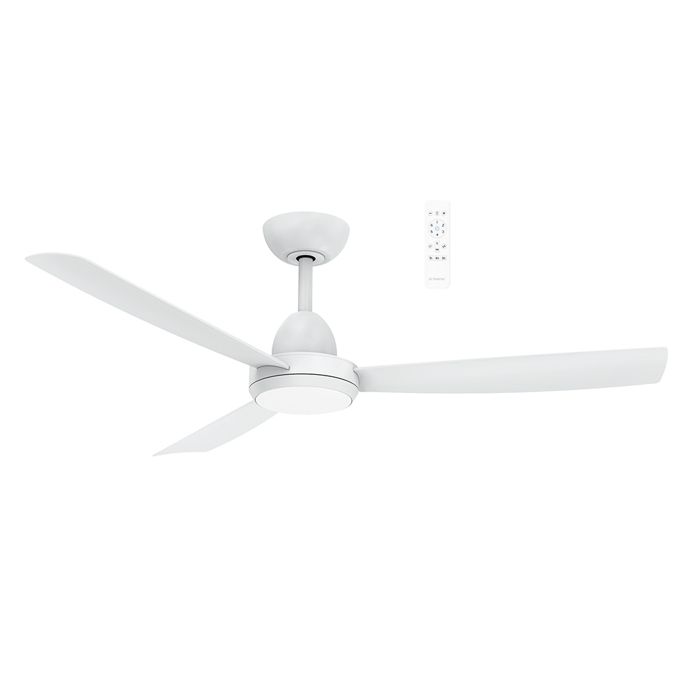 Zorro DC 1220mm DC Ceiling Fan With Remote Control + LED Light Matt White