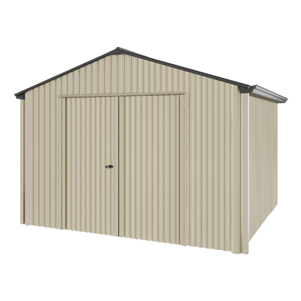 Handi-Heritage Shed H3 3.30X3.30 Roof:Gun Metal Grey Wall:Merino Gable End Double Door