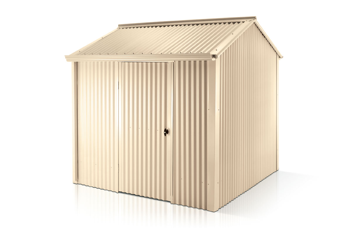 Handi-Heritage Shed H4 3.96X2.52 Roof:Primrose Wall:Primrose Front/Rear Single Door