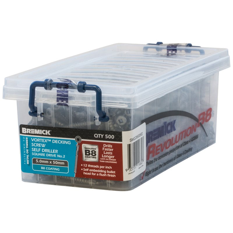 Bremick Vortex Decking Screw 5.0x50mm B8 500 Pack