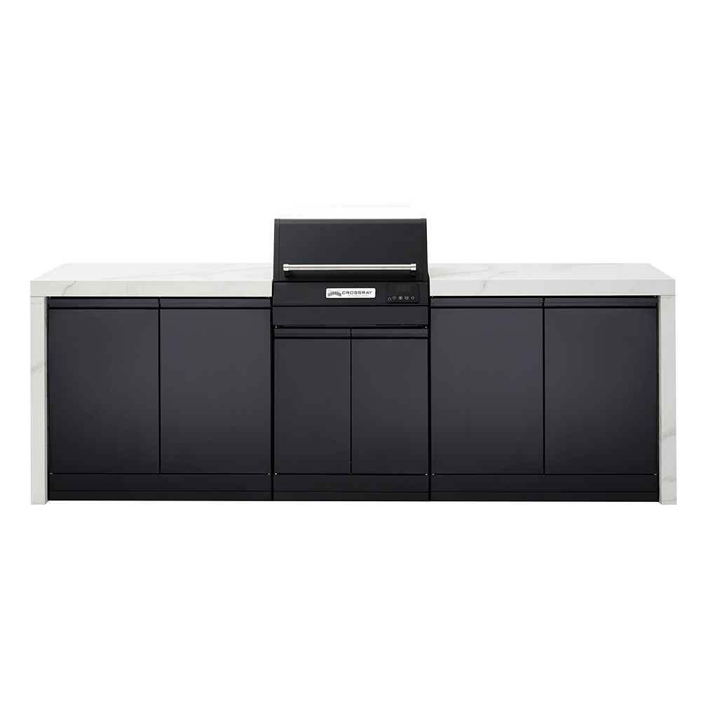 CROSSRAY eXtreme Electric White Outdoor Kitchen With Double Cabinets