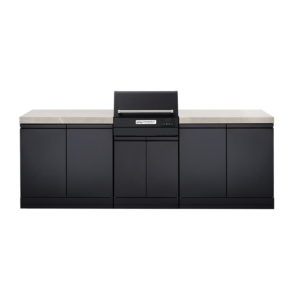 CROSSRAY eXtreme Electric Grey Outdoor Kitchen With Double Cabinets