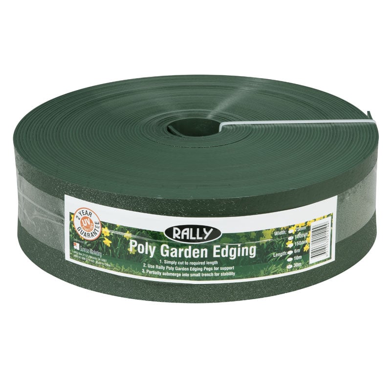 Rally 100mm x 30m Green Poly Garden Edging