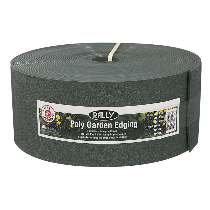 Rally 150mm x 30m Green Poly Garden Edging