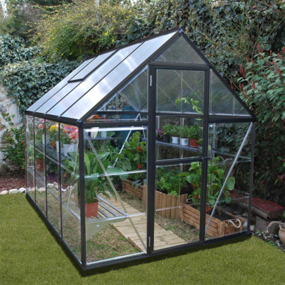 Maze 6 x 8 Hybrid Greenhouse - Grey Frame