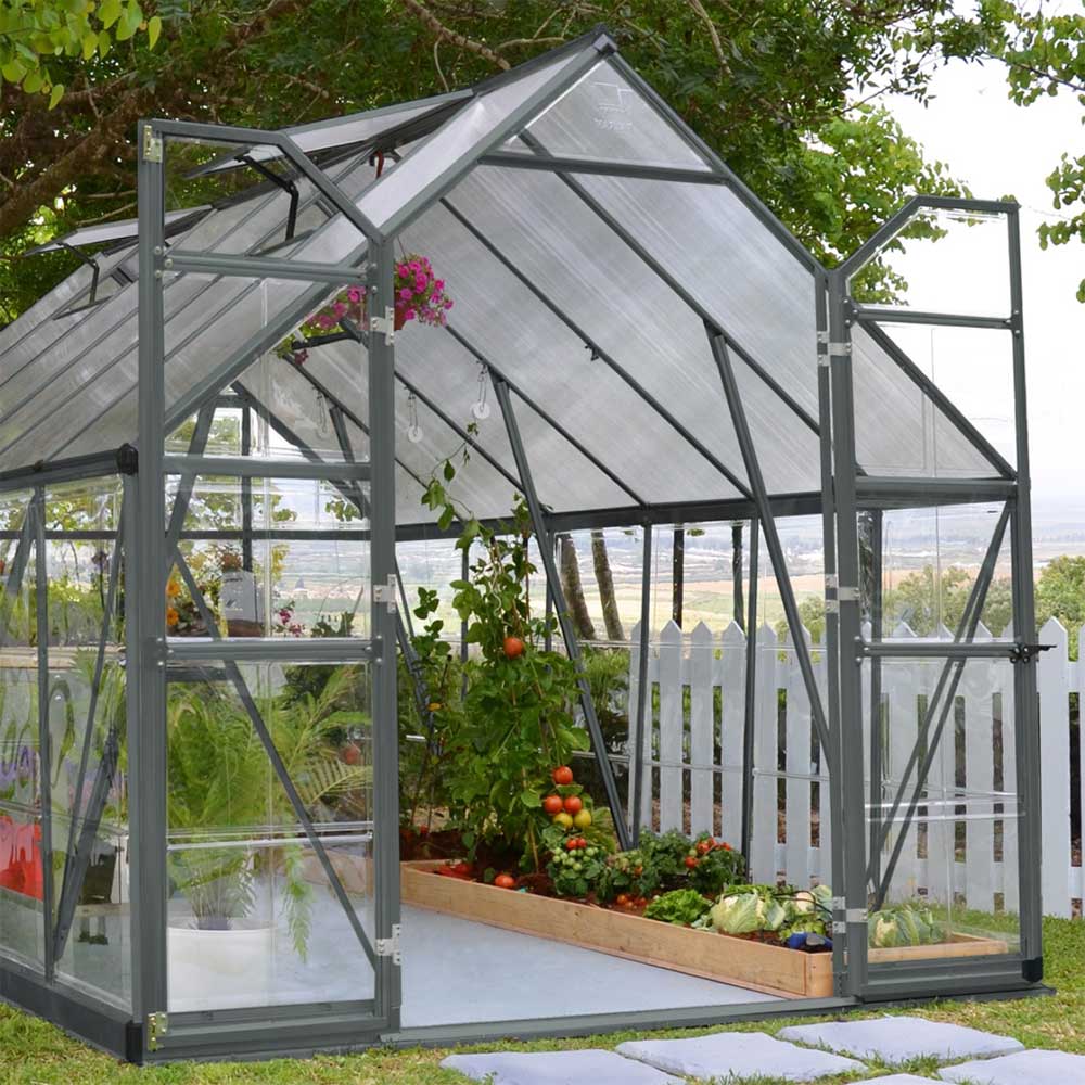 Maze 8 x 8 Balance Greenhouse - Grey Frame
