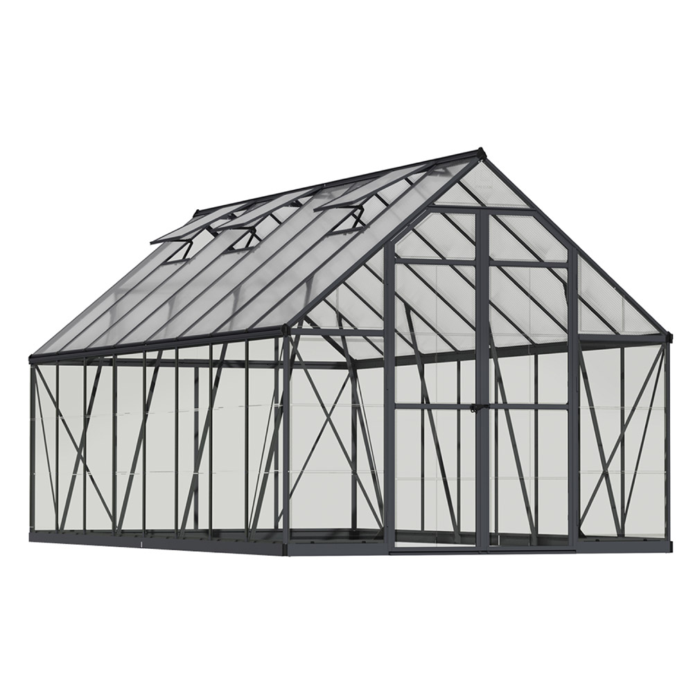 Maze 8 x 16 Balance Greenhouse - Grey Frame