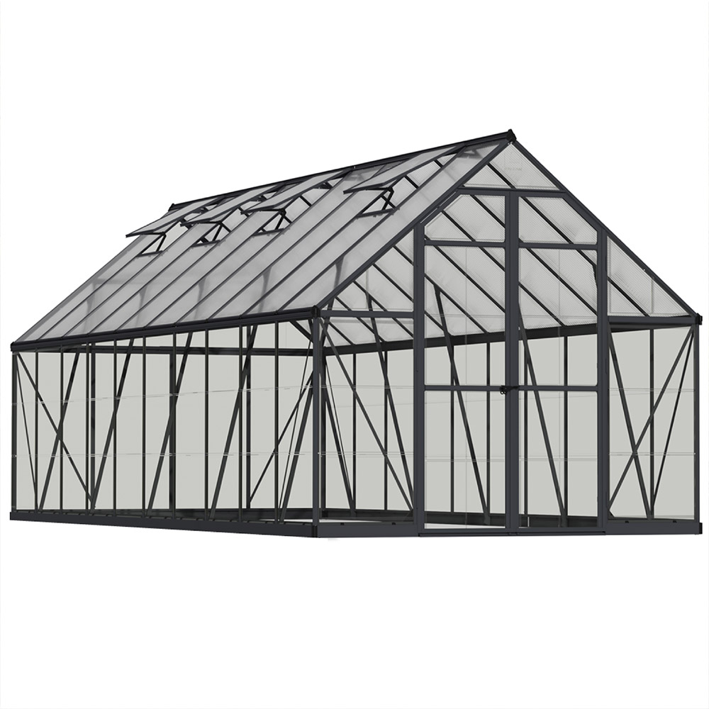 Maze 8 x 20 Balance Greenhouse - Grey Frame