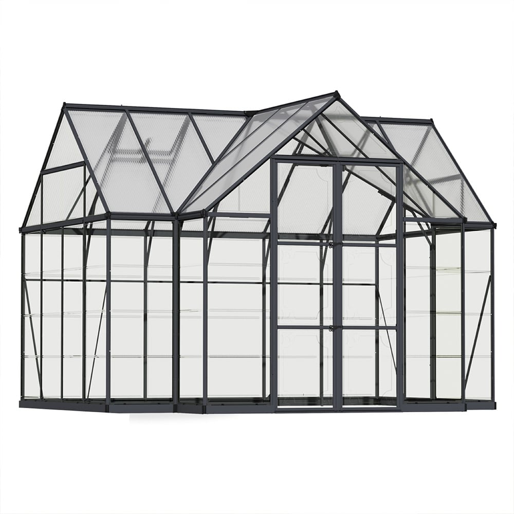 Maze Victory Orangery Greenhouse - Grey Frame