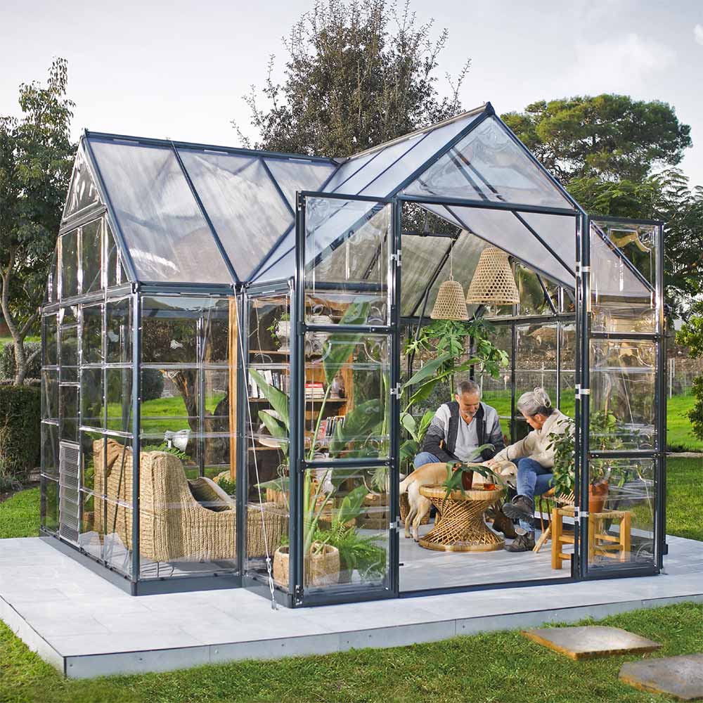 Maze Victory Orangery Greenhouse - Grey Frame