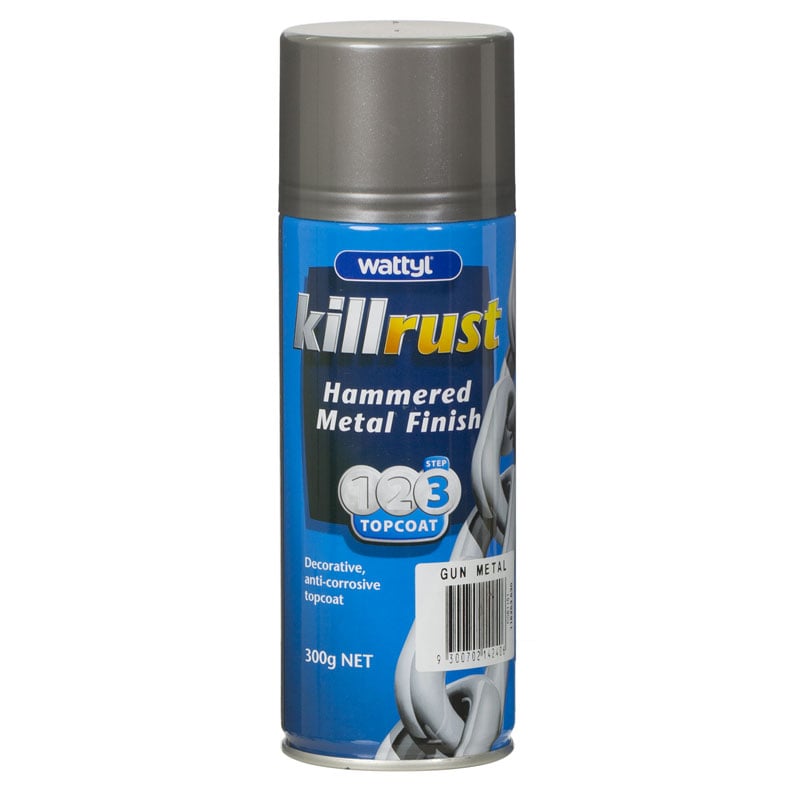 Wattyl Killrust Hammer Finish Gun Metal Aerosol