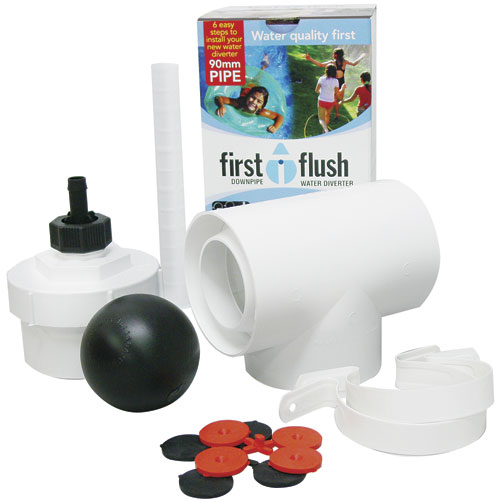 First Flush Downpipe Diverter with Basic Tee 90mm