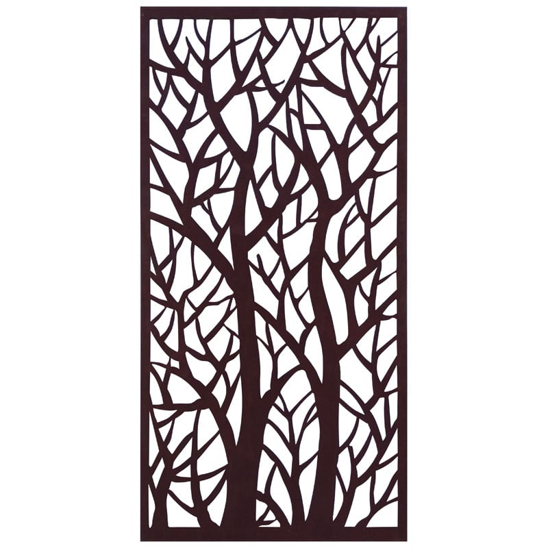 Real Rust Steel Screen Forest 1800 x 900mm