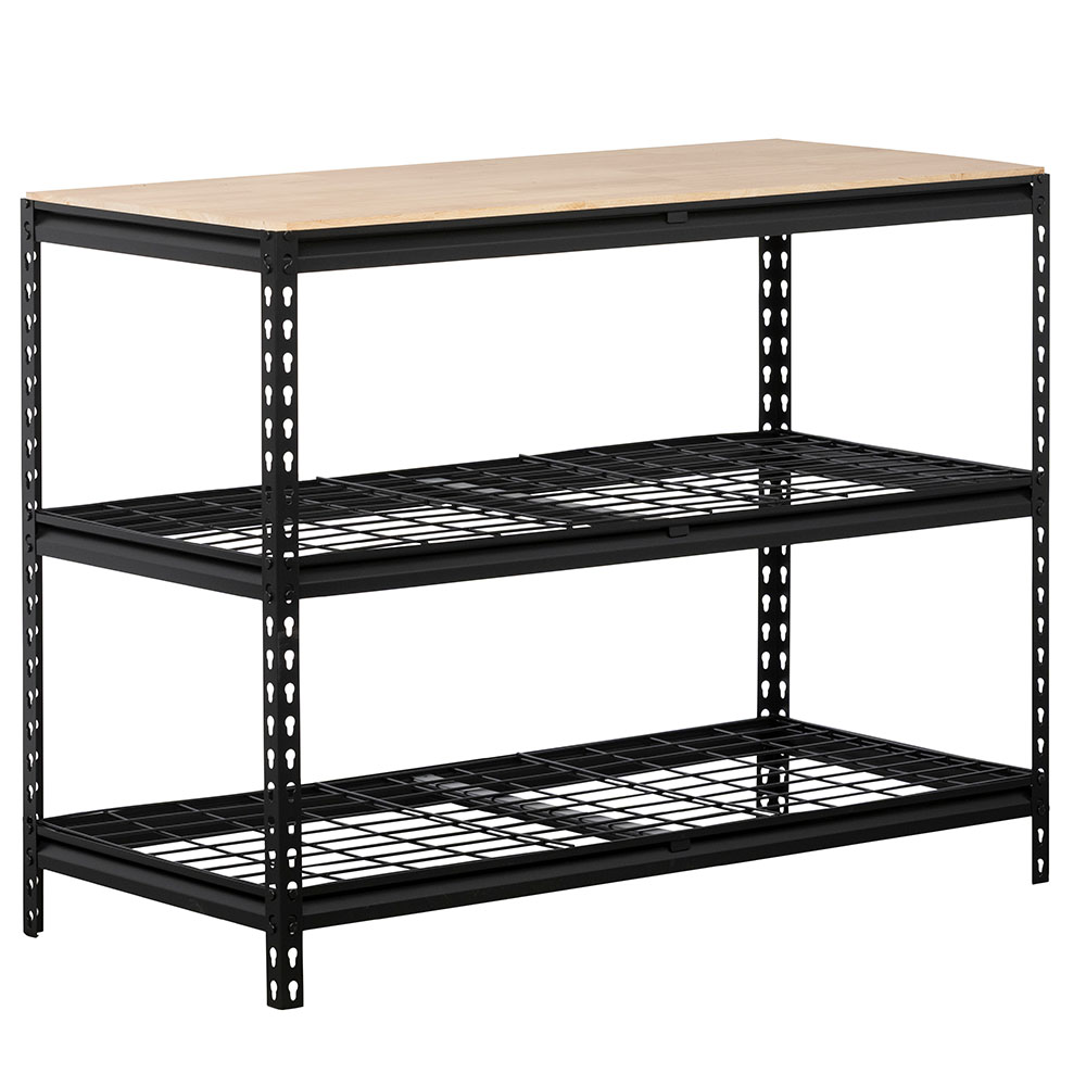 Heavy Duty Workbench with Wire Shelves