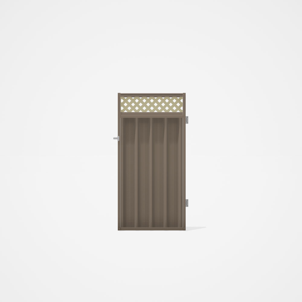 Good Neighbour® Superdek® Screen Top Single Gate Premium .35 BMT 1.8m High Sheet: Beige, Frame: Beig