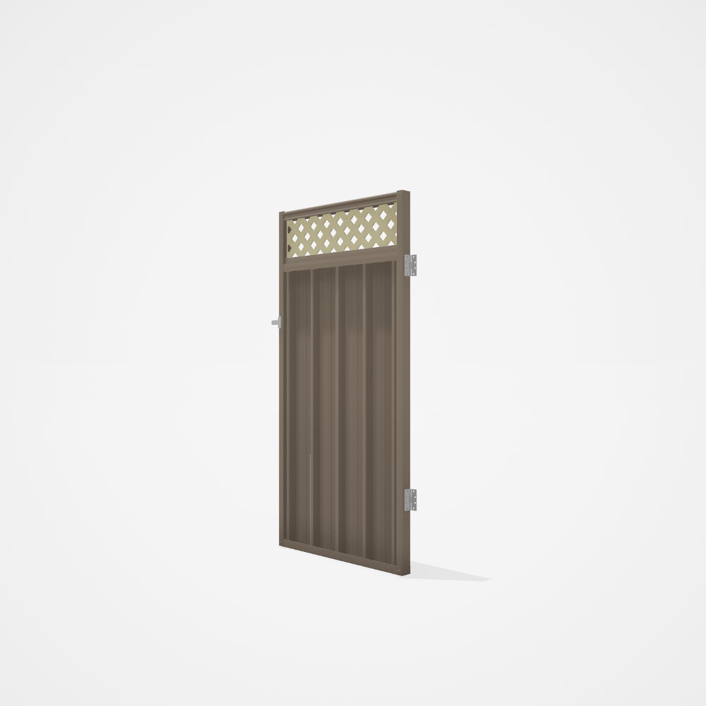 Good Neighbour® Superdek® Screen Top Single Gate Premium .35 BMT 1.8m High Sheet: Beige, Frame: Beig